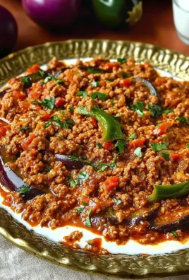 Delicious Alinazik, a traditional Turkish dish with eggplant and meat.