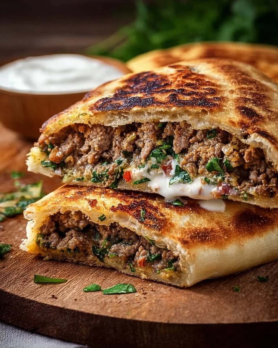 Arayes Lebanese Stuffed Pita