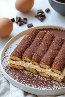 Delicious authentic Italian Tiramisu dessert with coffee and mascarpone layers.