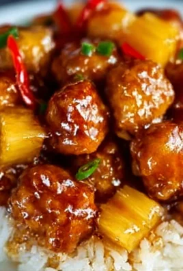 Delicious Brown Sugar Pineapple Chicken served with vibrant vegetables