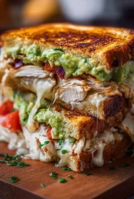 Delicious Chicken Avocado Melt Sandwich with chicken, avocado, and melted cheese