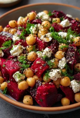 Chickpea Beet Feta Salad with fresh ingredients in a bowl