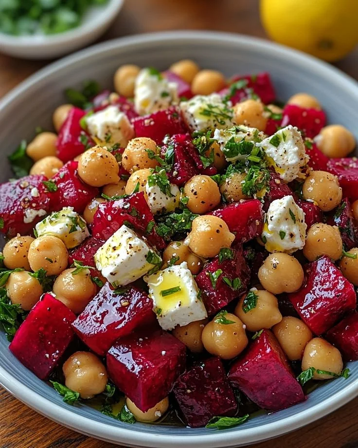 Chickpea Beet Feta Salad