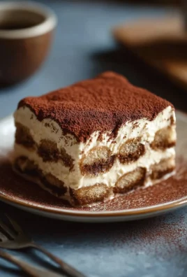 Classic tiramisu dessert with coffee and mascarpone layers