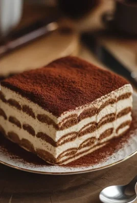 Classic homemade tiramisu dessert with layers of coffee-soaked ladyfingers and mascarpone cream