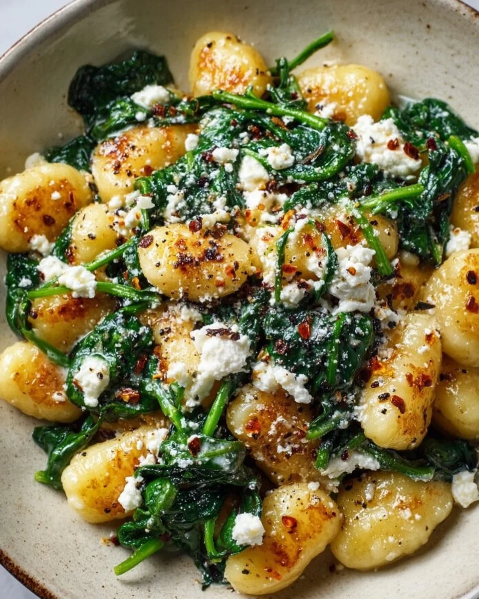 Creamy Gnocchi with Spinach and Feta