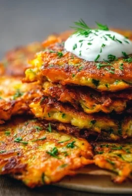 Plate of crispy vegetable fritters served as a delicious snack