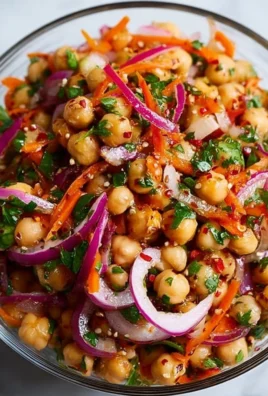 Crunchy Thai Chickpea Salad with fresh ingredients in a bowl