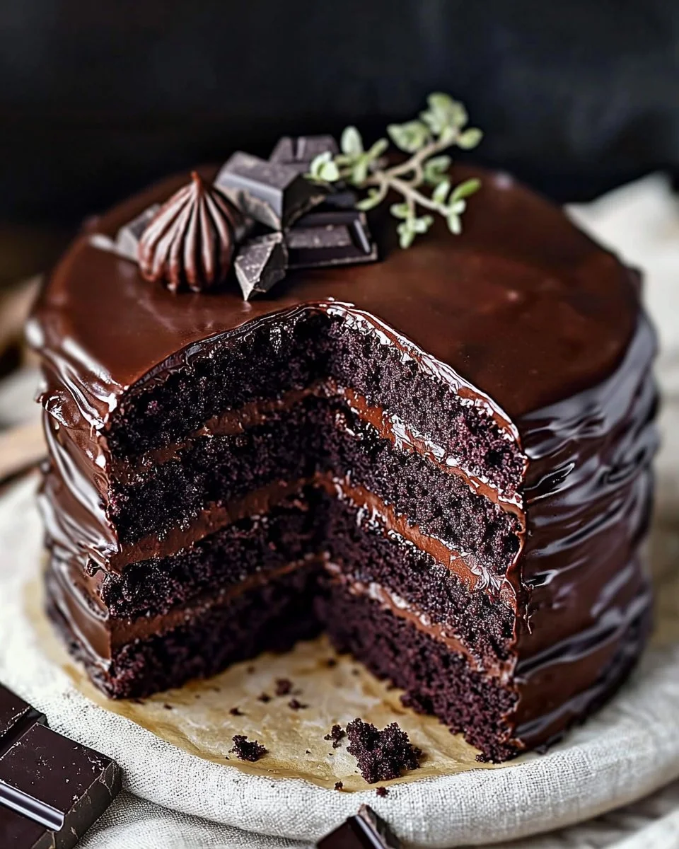 Dark Chocolate Fudge Cake