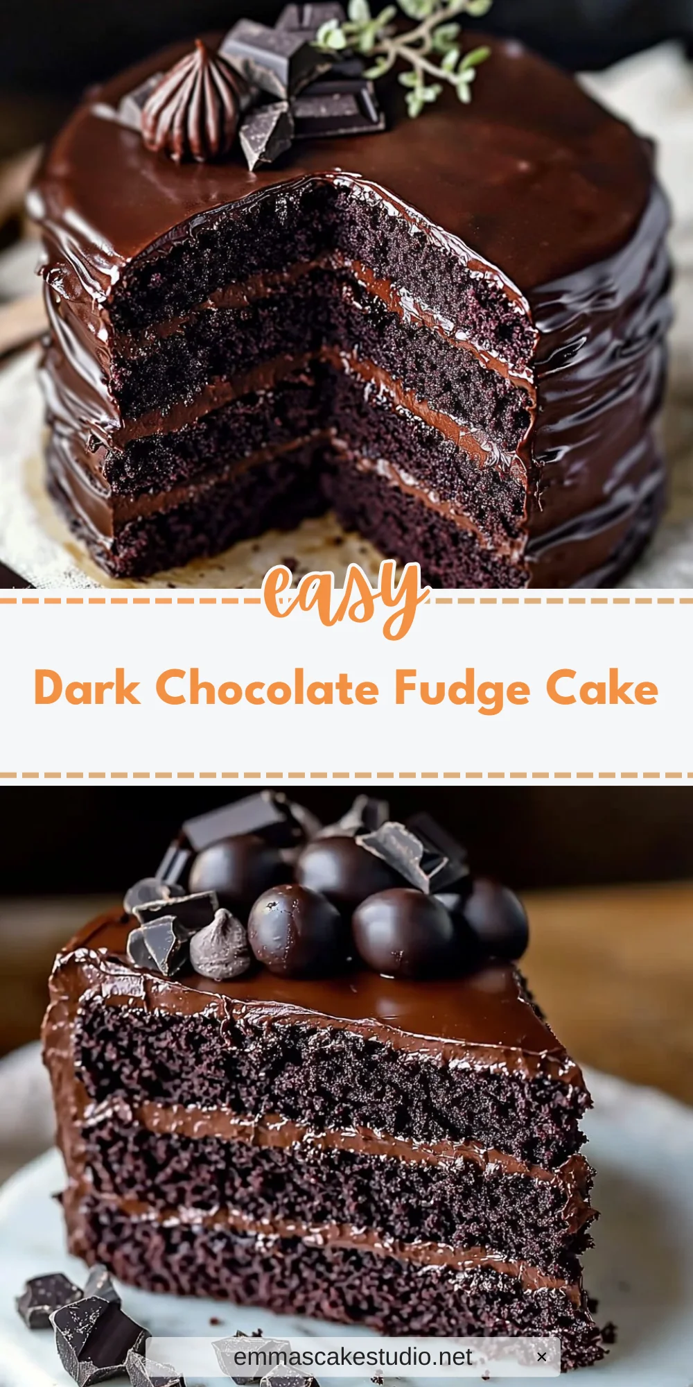Dark Chocolate Fudge Cake