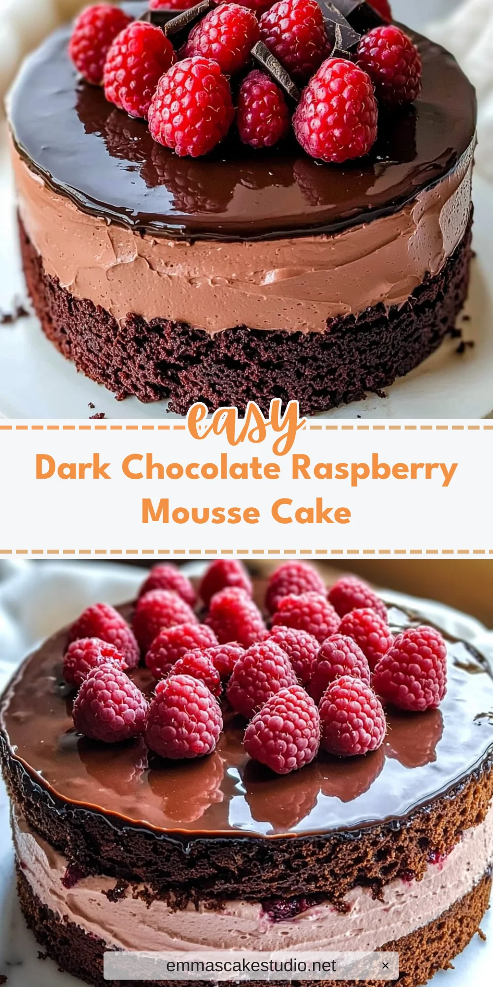 Dark Chocolate Raspberry Mousse Cake