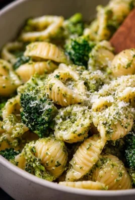 Plate of easy healthy broccoli pasta with garlic and olive oil.