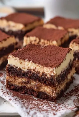 Delicious homemade easy tiramisu brownies on a plate