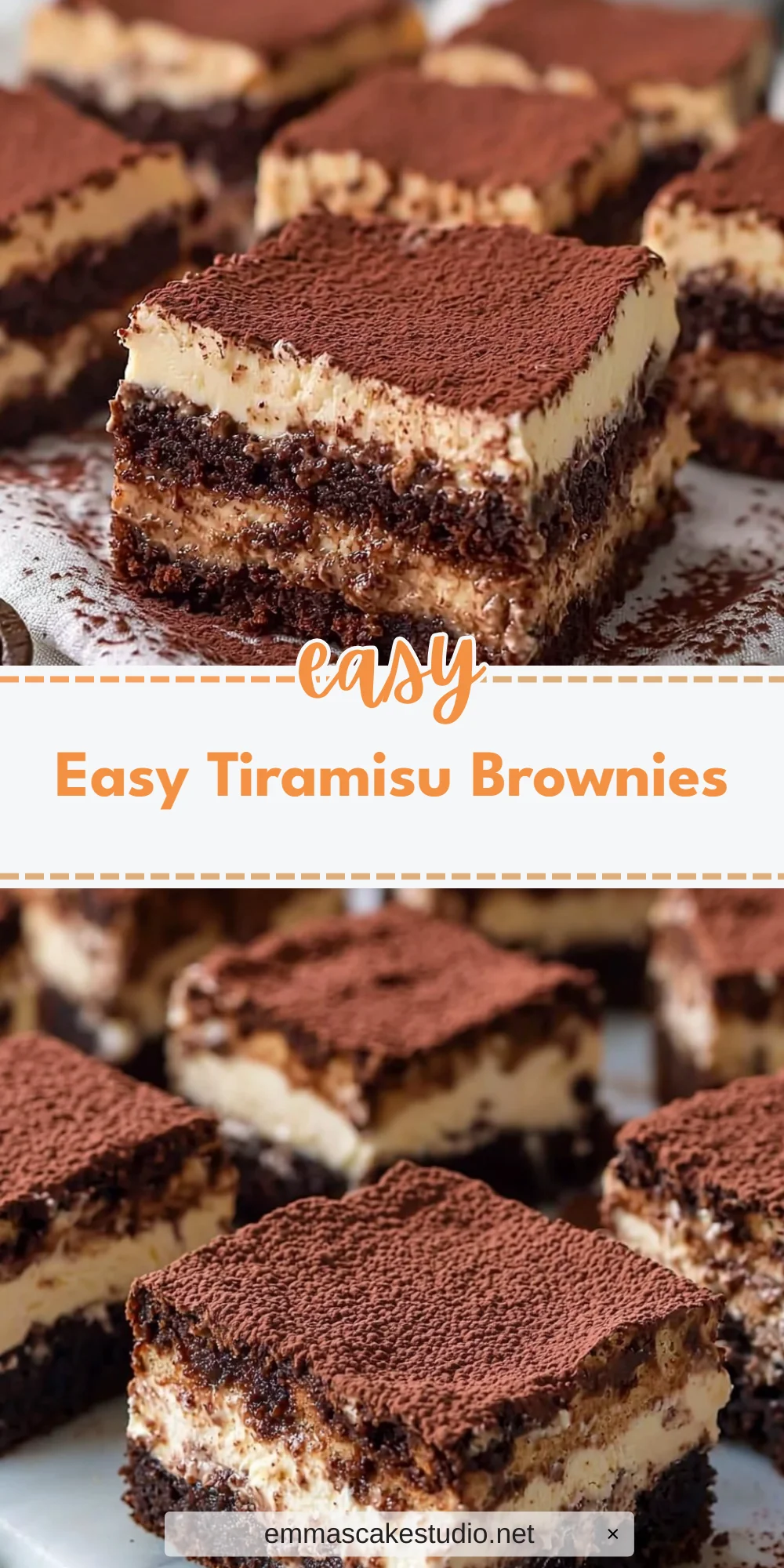 Easy Tiramisu Brownies