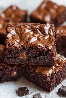 Delicious fudgiest brownies topped with chocolate chips.