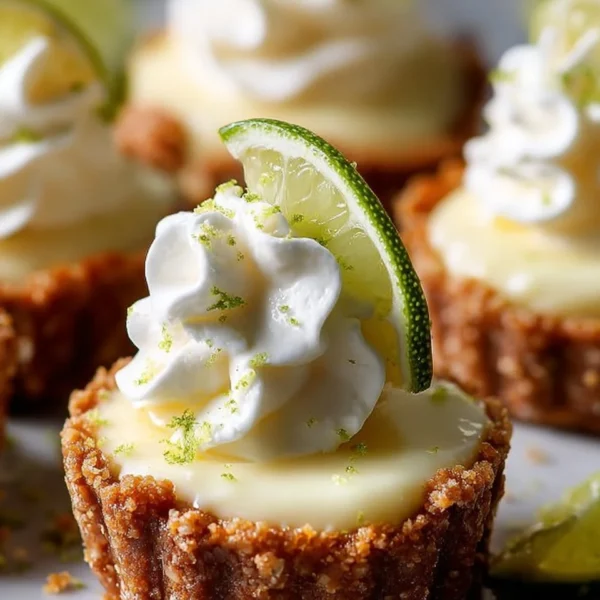 Delicious no-bake mini key lime pies served on a plate