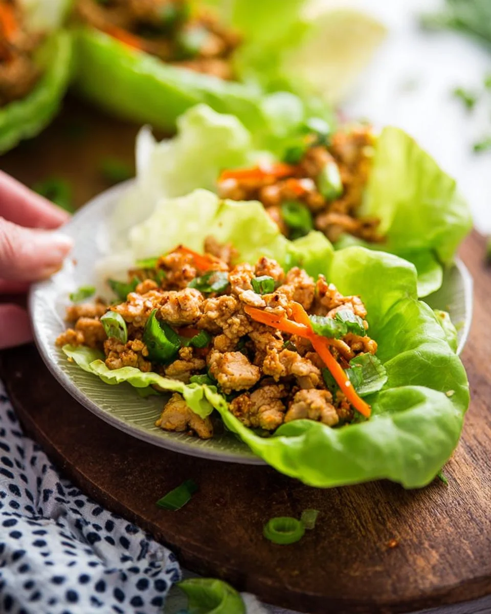 Low Carb Thai Chicken Lettuce Wraps