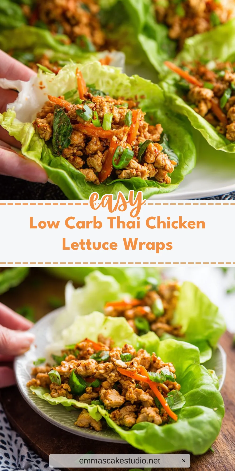 Low Carb Thai Chicken Lettuce Wraps