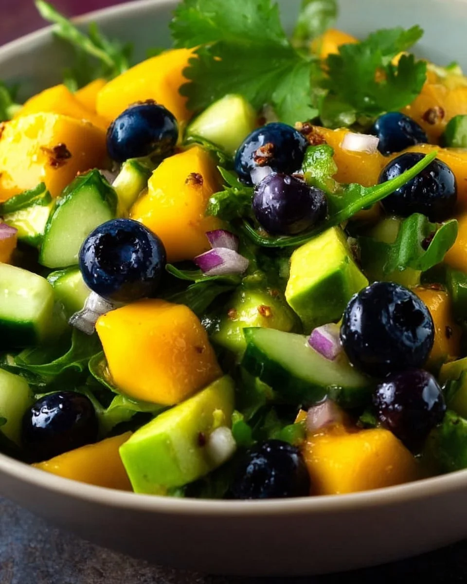 Mango Cucumber Salad with Blueberry and Avocado