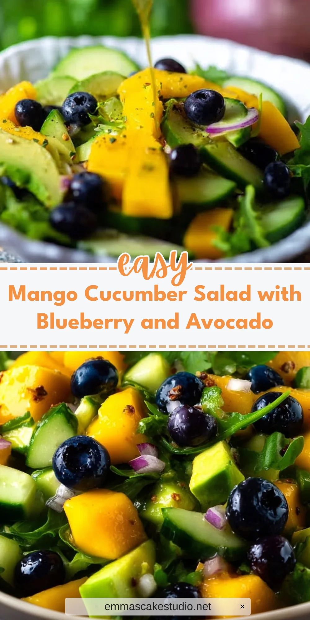 Mango Cucumber Salad with Blueberry and Avocado