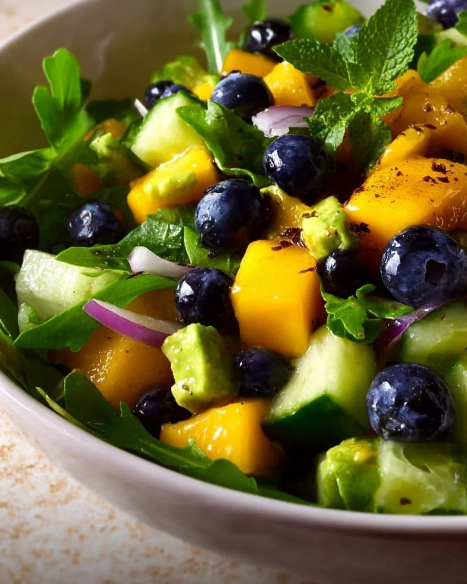 Mango Cucumber Salad with Blueberry and Avocado