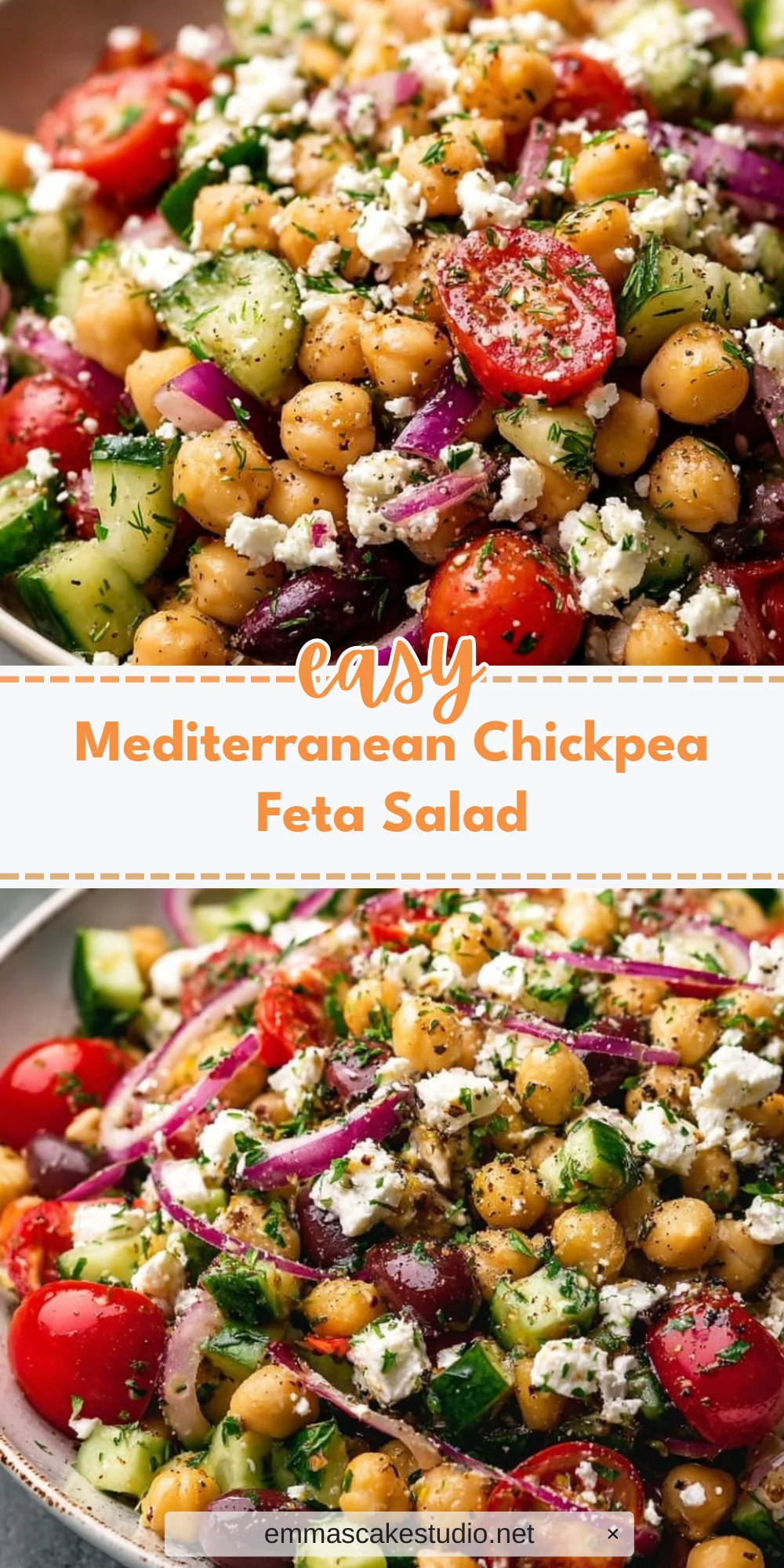 Mediterranean Chickpea Feta Salad