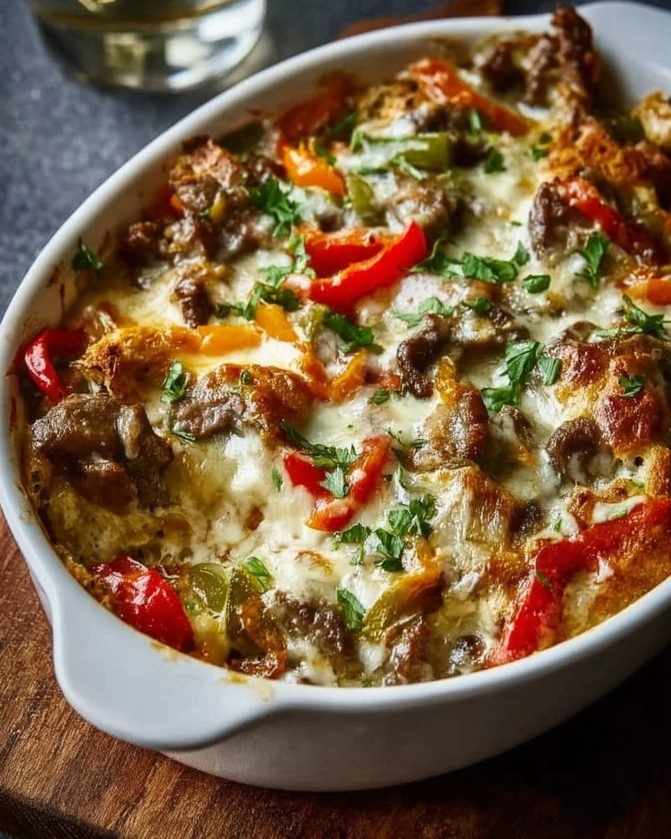 Philly Cheesesteak Casserole