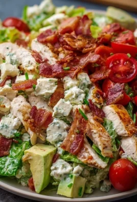 Savory BLT Chicken Salad with bacon, lettuce, tomatoes, and grilled chicken