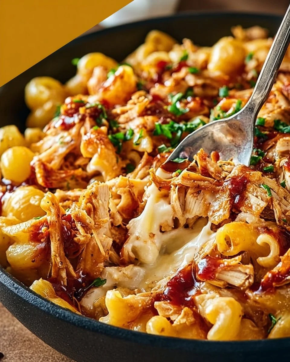 Shredded BBQ Chicken Mac and Cheese