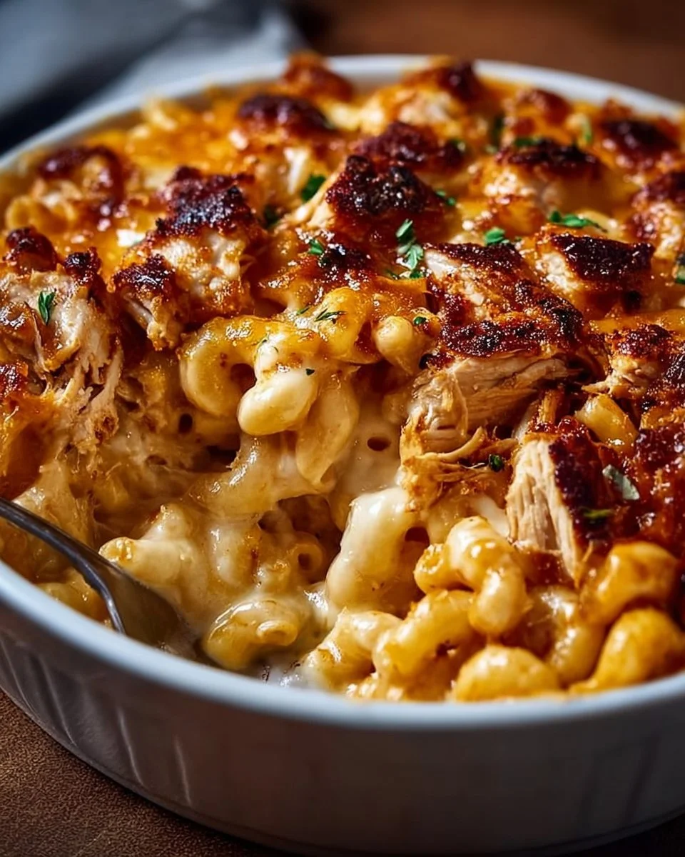 Shredded BBQ Chicken Mac and Cheese