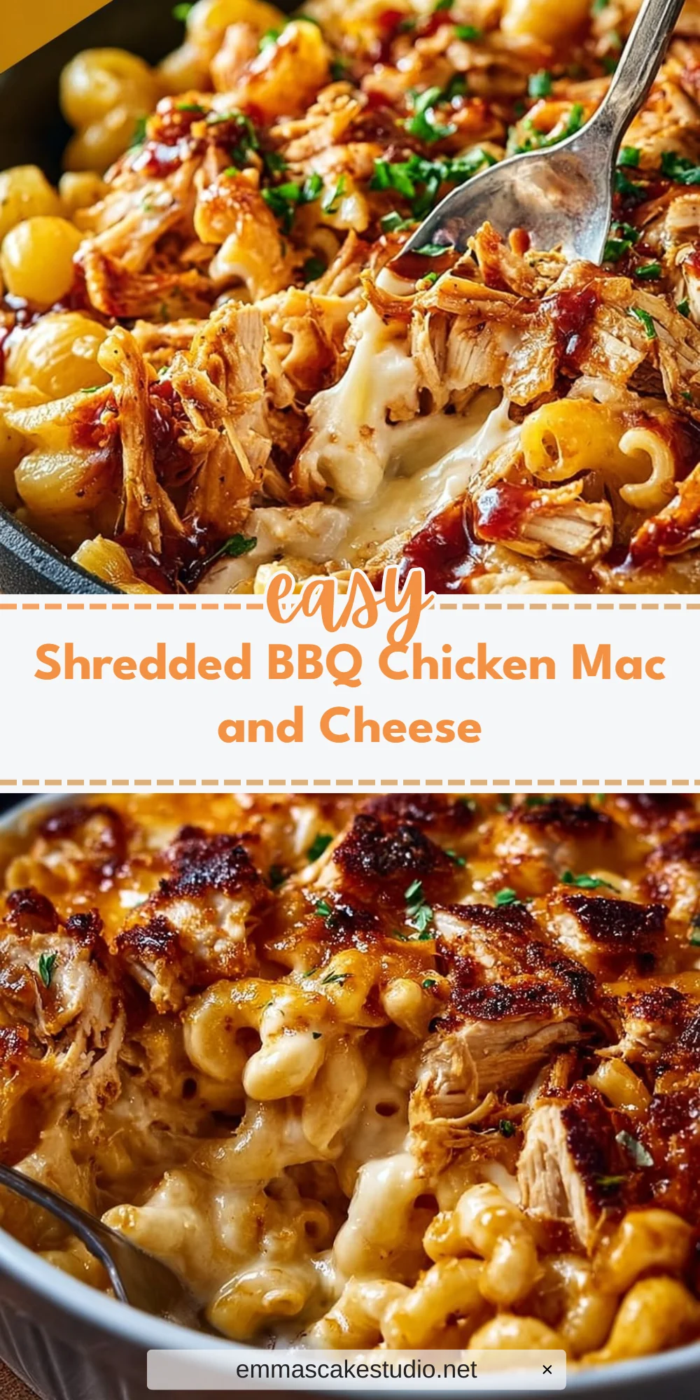 Shredded BBQ Chicken Mac and Cheese