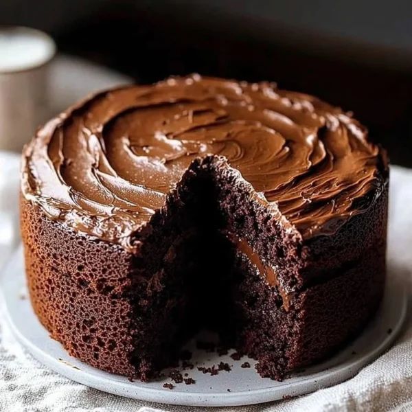 Delicious small chocolate cake decorated for a celebration