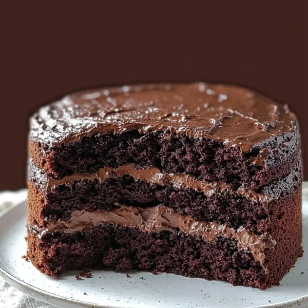 Ultimate decadent gluten free chocolate cake with rich, creamy frosting