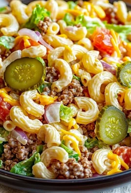 Big Mac Pasta Salad with ingredients resembling a cheeseburger
