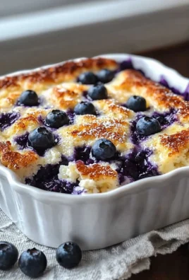 Blueberry Buttermilk Pancake Casserole served in a baking dish