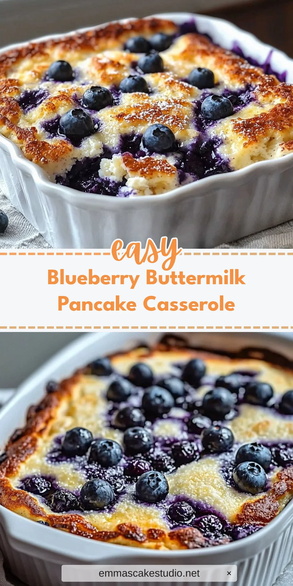 Blueberry Buttermilk Pancake Casserole