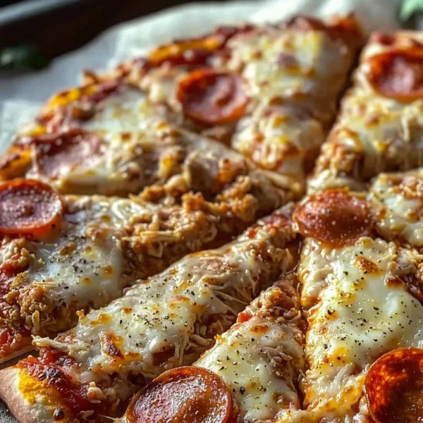Delicious Chicken Crust Pizza served with fresh toppings