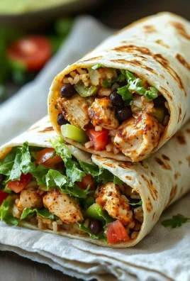 Chipotle Ranch Grilled Chicken Burrito filled with grilled chicken and ranch dressing