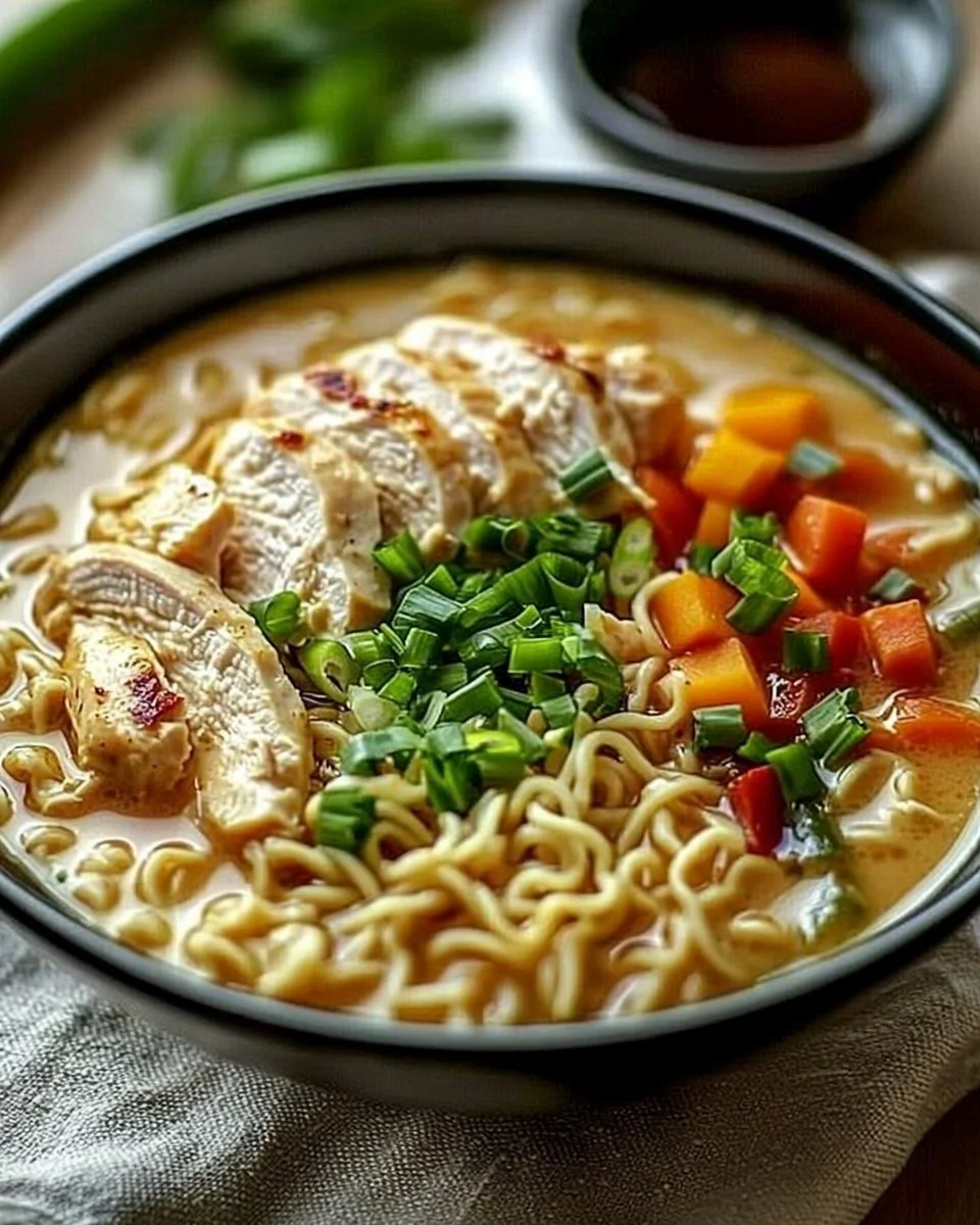Creamy Garlic Chicken Ramen