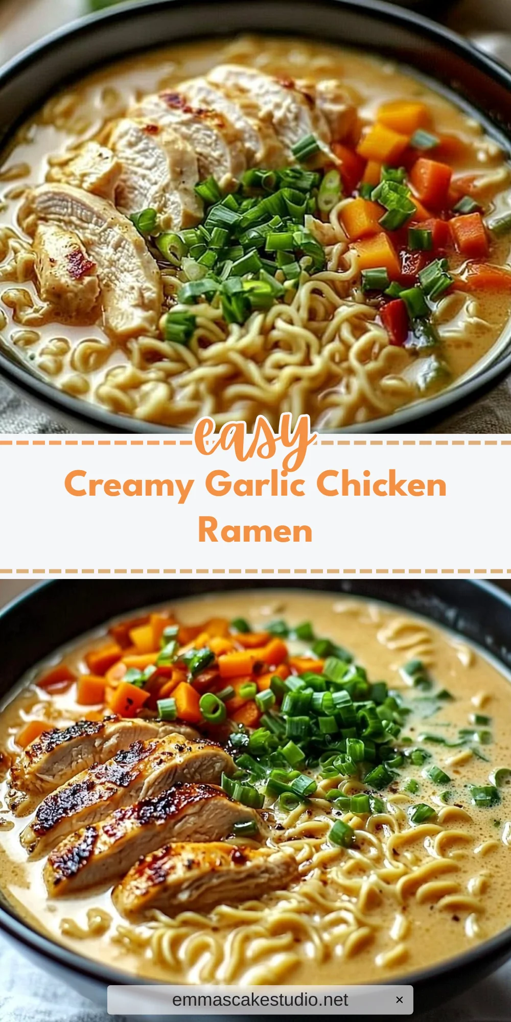Creamy Garlic Chicken Ramen