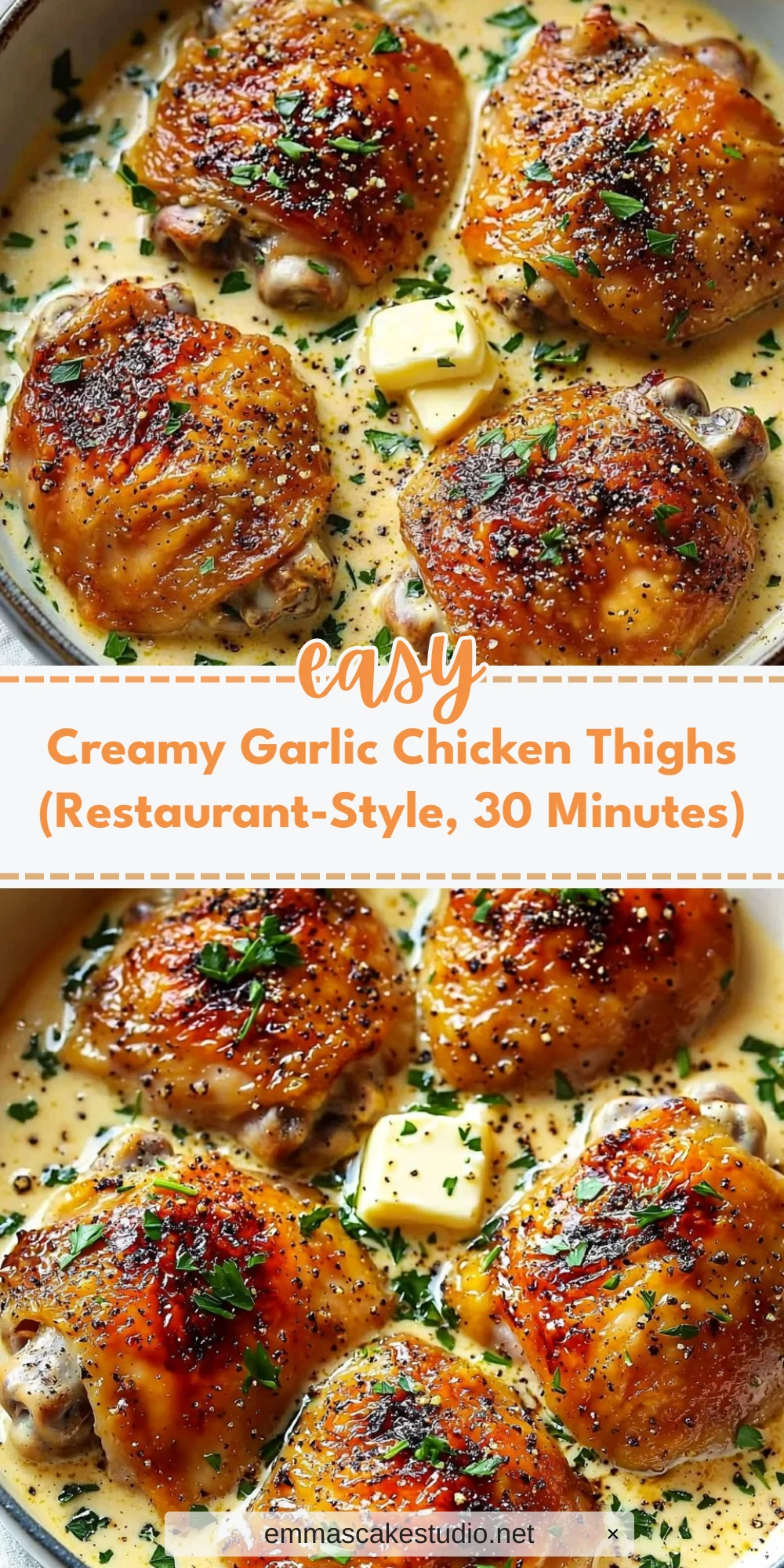 Creamy Garlic Chicken Thighs (Restaurant-Style, 30 Minutes)