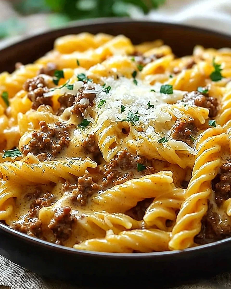 Creamy High Protein Beef Pasta