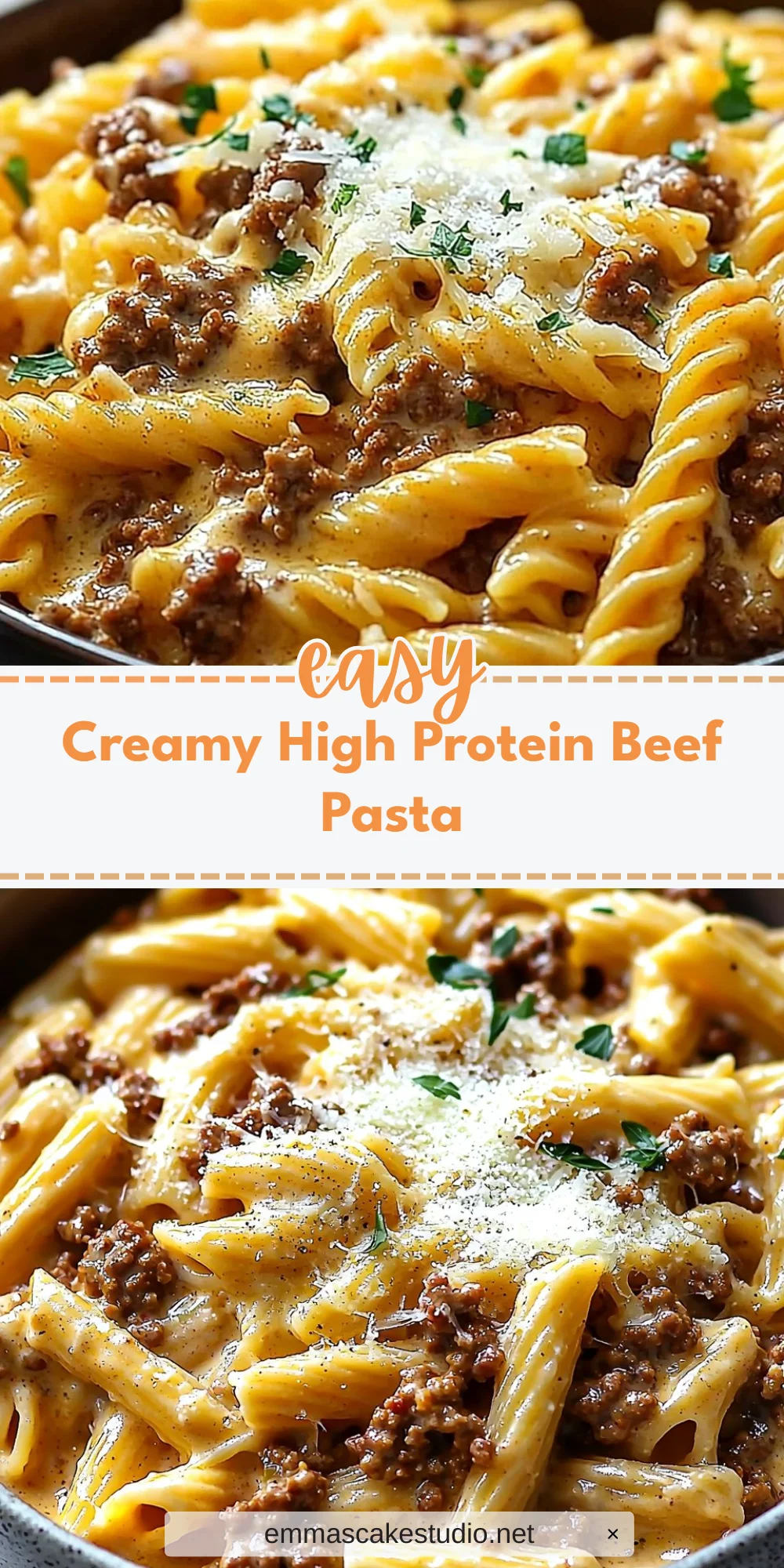 Creamy High Protein Beef Pasta