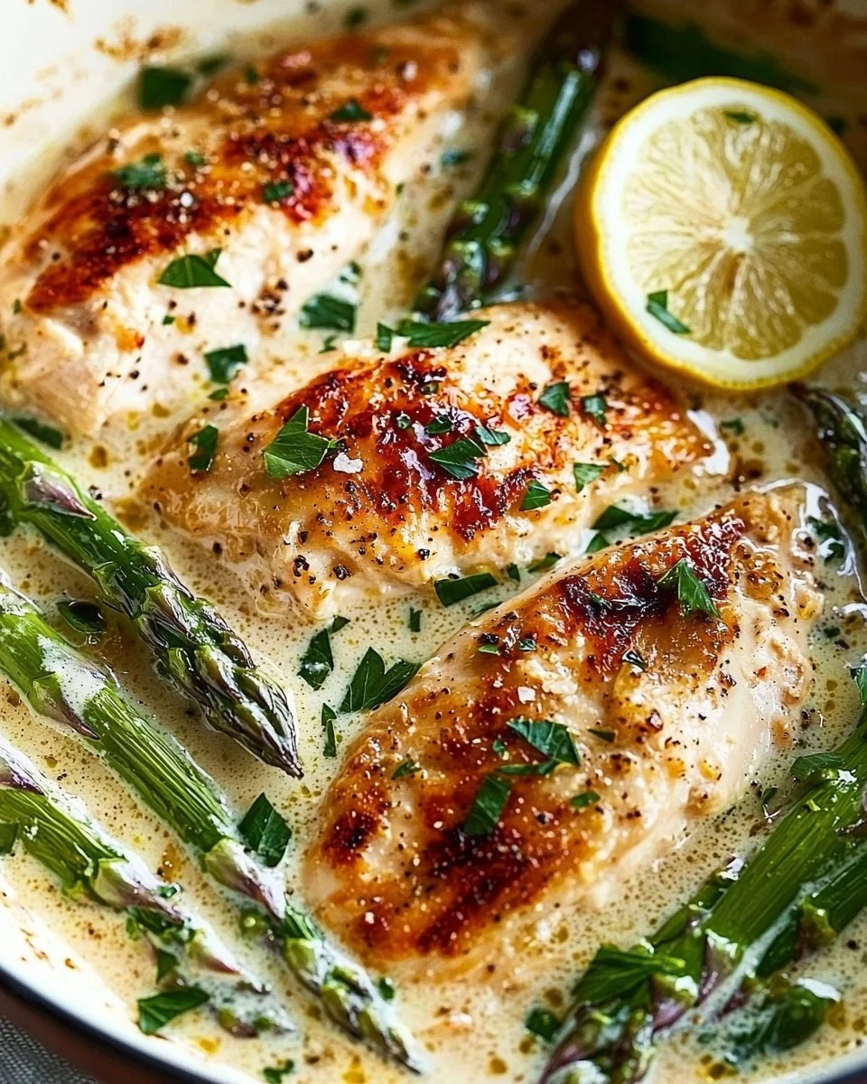 Creamy Lemon Chicken with Asparagus