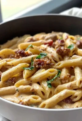 Creamy Tuscan pasta dish with fresh ingredients and rich sauce