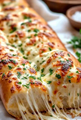 Delicious Easy Cheesy Garlic Bread served on a wooden platter