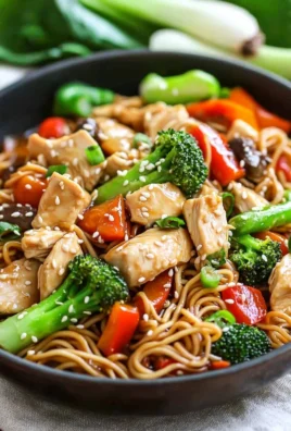Delicious easy chicken stir fry with vegetables in a skillet