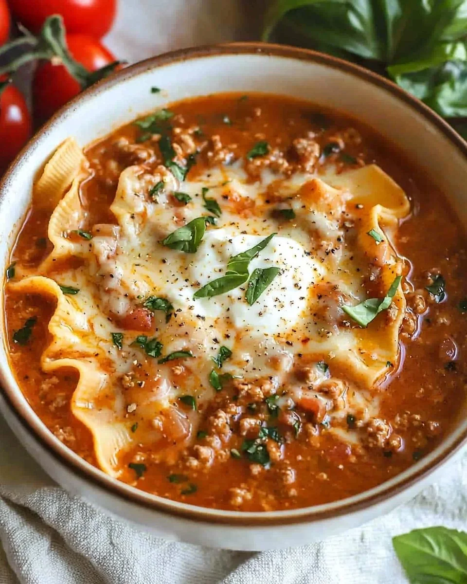 Easy Creamy Lasagna Soup