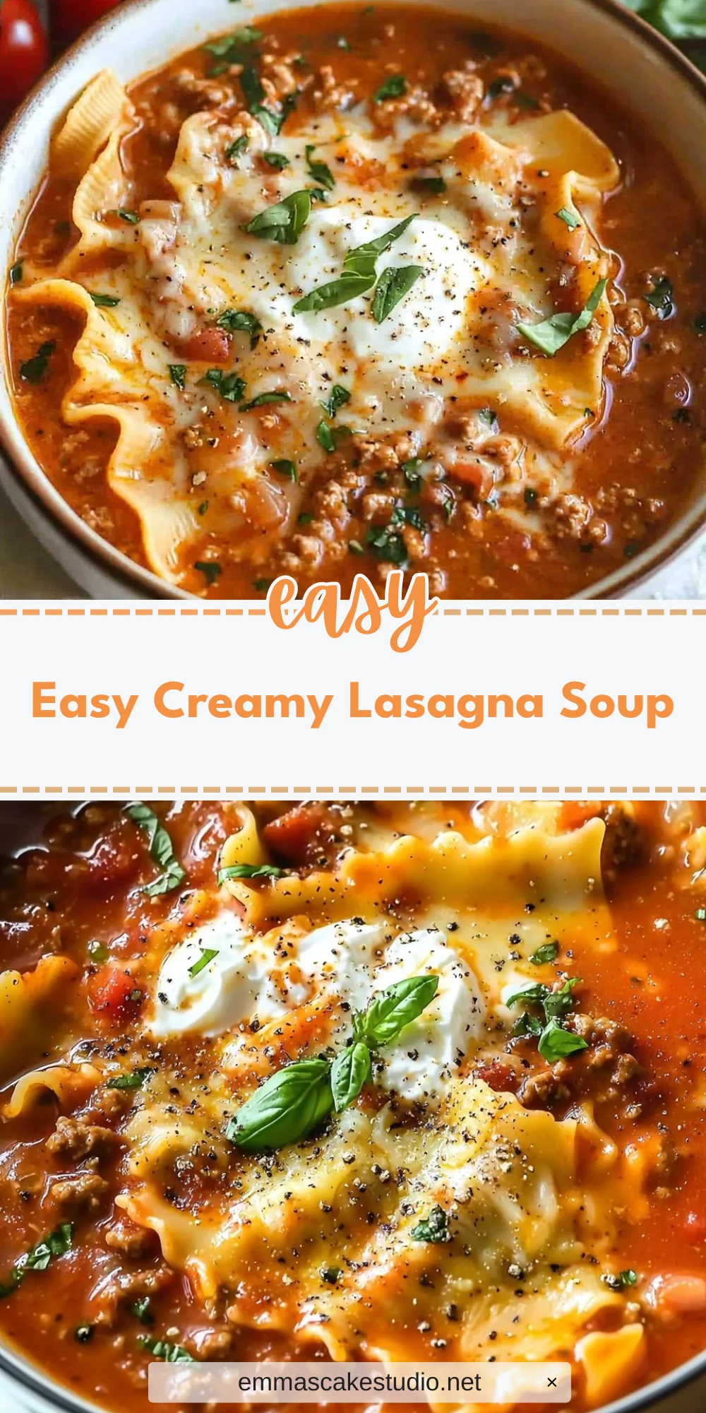 Easy Creamy Lasagna Soup