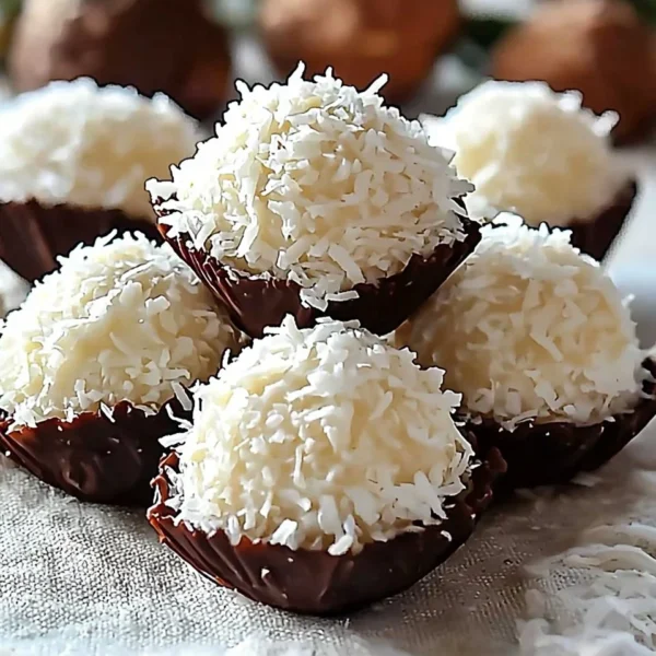Delicious coconut cream truffles for holiday treats and no-bake candy recipes.